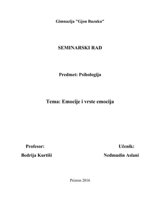 Emocije i vrste emocija