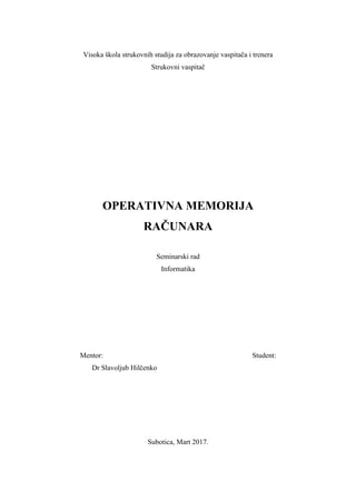 Operativna memorija računara