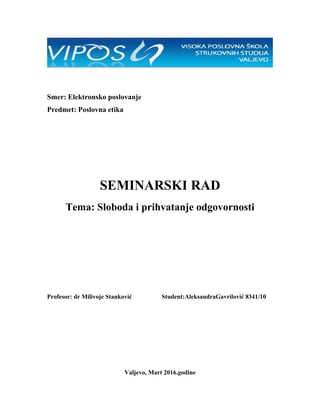 Sloboda i prihvatanje odgovornosti