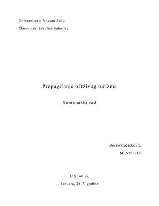 Propagiranje održivog turizma