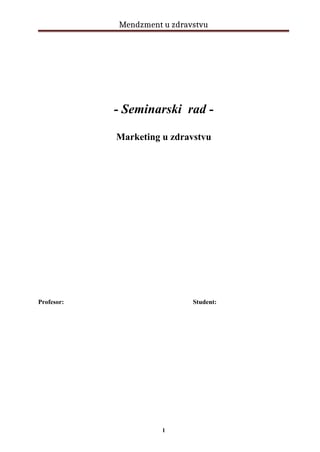 Marketing u zdravstvu