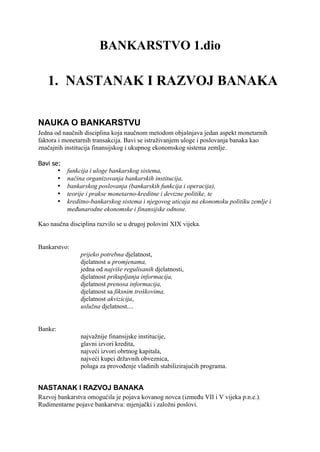 Nastanak i razvoj banaka