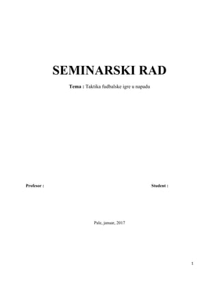 Taktika fudbalske igre u napadu
