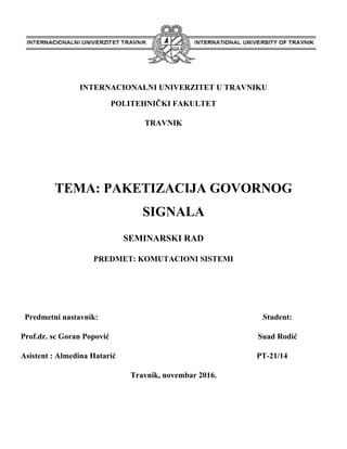 Paketizacija govornog signala