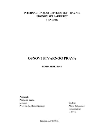 Osnovi stvarnog prava