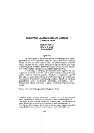 Geometrija ugaonih objekata moderne