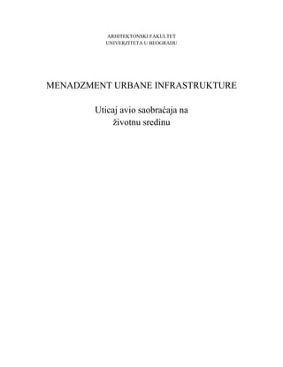Uticaj avio saobraćaja na životnu sredinu