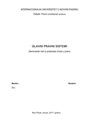 Glavni pravni sistemi