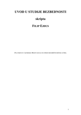 Uvod u studije bezbednosti