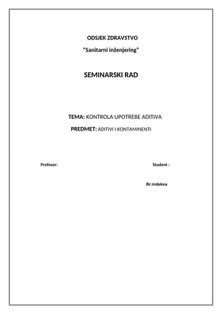 Aditivi i kontaminenti