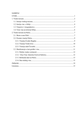 Vinski turizam-put vina Palić