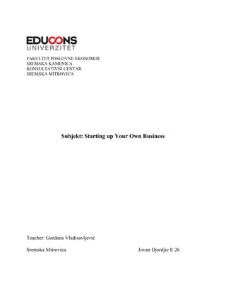 Starting up Your Own Business