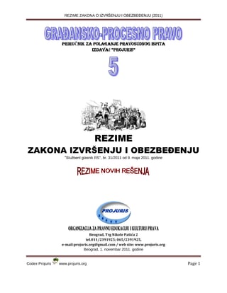 Rezime Zakona o izvršenju i obezbeđenju 2911