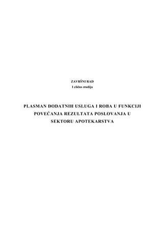 Plasman dodatnih usluga u Apotekarstvu