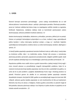 Uloga i značaj glavne medicinske sestre u savetovalištu za kontracepciju