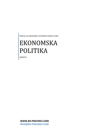 Ekonomska politika- Pravo privrednog sistema