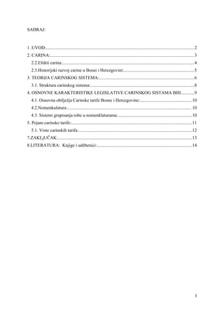 Carina i carinski sistem u BIH