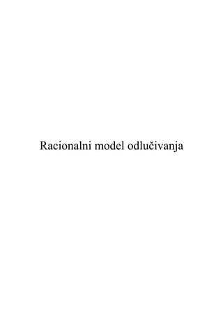Racionalni model odlučivanja