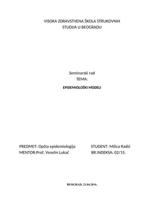 Epidemiološki modeli