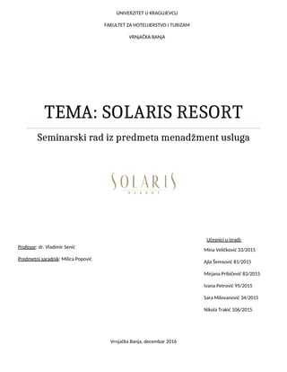 Solaris Resort-Vrnjačka Banja