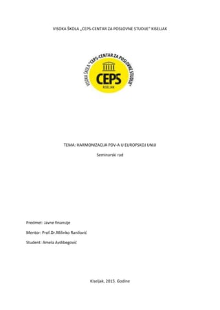 Harmonizacija PDV-a u EU