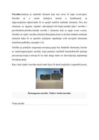 Navrtke i vijčani spojevi: vrste, pritezanje i osiguranje