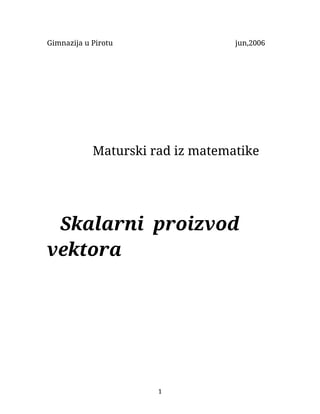 Skalarni proizvod vektora