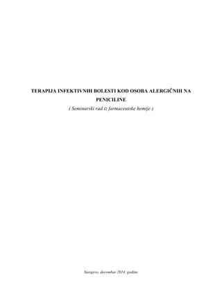 Terapija infektivnih oboljenja kod osoba alergičnih na peniciline