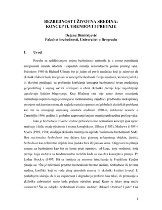 Bezbednost i životna sredina
