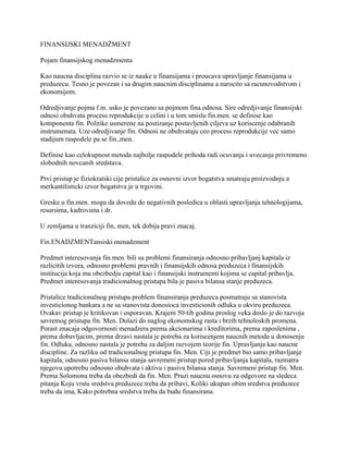 Finansijski menadžment