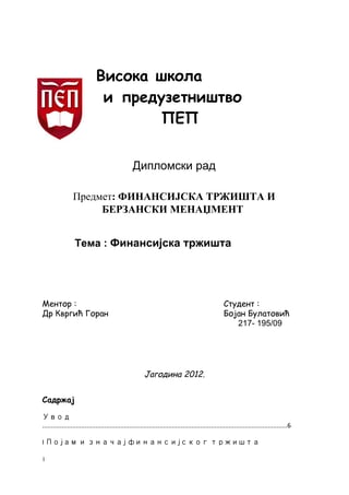 Finansijsko tržište