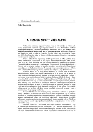 Hemijski aspekti vode za piće