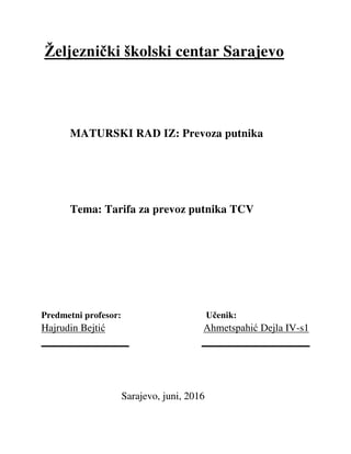 Tarifa za prevoz putnika