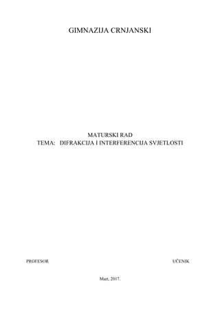 Difrakcija i interferencija svetlosti