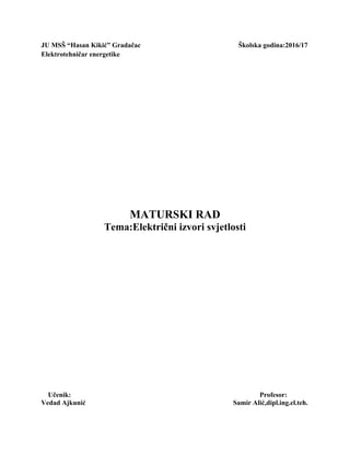 Električni izvori svetlosti