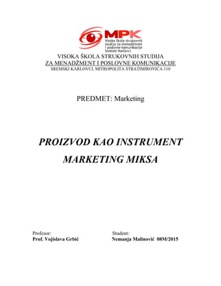 Proizvod kao instrument marketing miksa