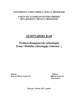 Mobilna tehnologija i internet