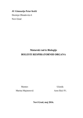 Bolesti respiratornih organa