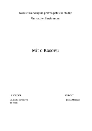 Mit o Kosovu