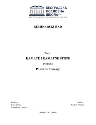 Kamate i kamatne stope
