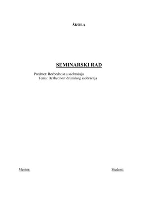 Bezbednost u drumskom saobraćaju