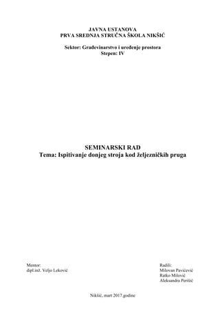 Ispitivanje donjeg stroja kod železničkih pruga