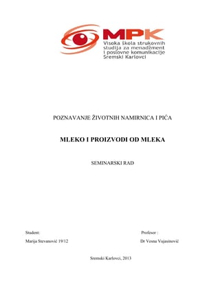 Mleko i proizvodi od meka