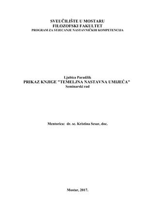 Prikaz knjige “Temeljna nastavna umeća”