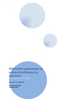 Dijetetski suplementi sa amino kiselinama za sportiste