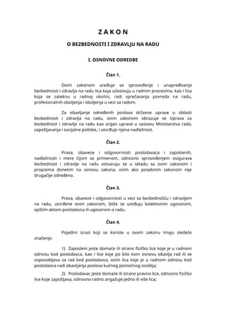 Zakon o bezbednosti zdravlju na radu