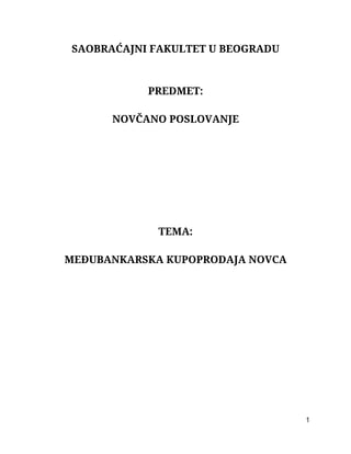 Međubankarska kupoprodaja novca