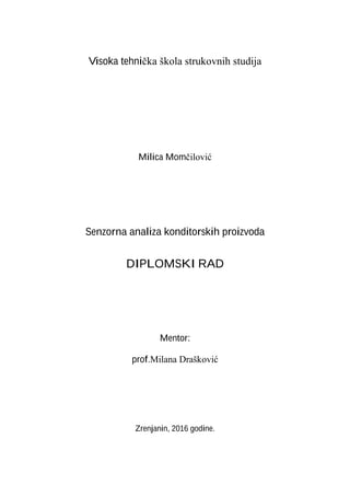 Senzorna analiza konditorskih proizvoda