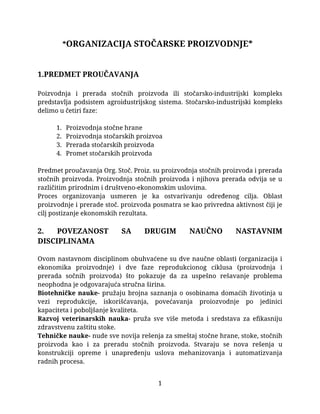Organizacija stočarske proizvodnje