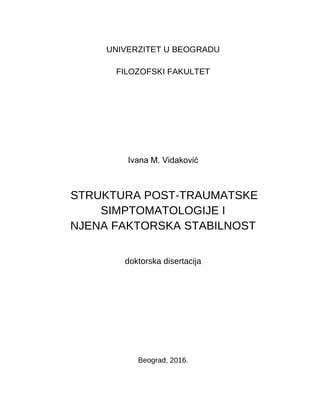 Struktura post-traumatske simptomatologije i njena faktorska stabilnost